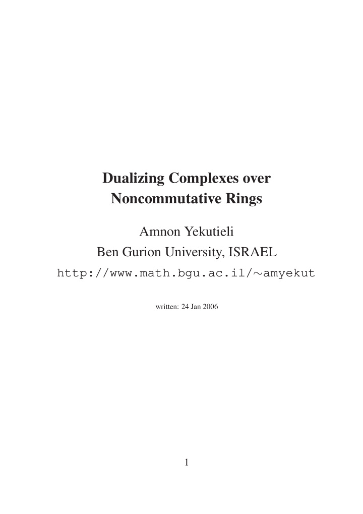 dualizing complexes over noncommutative rings