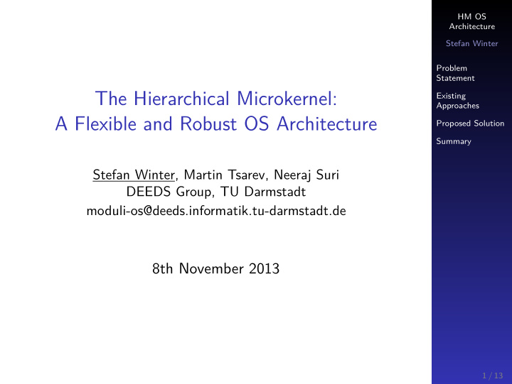 the hierarchical microkernel