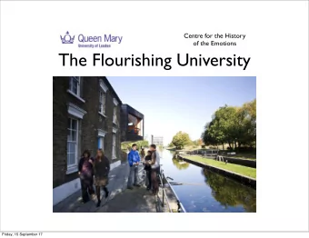 The Flourishing University  Friday, 15 September 17  Crisis on campus in student mental