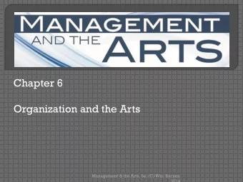 Chapter 6  Organization and the Arts  Management &amp; the Arts, 5e, (C) Wm. Byrnes,  2014  Chapter