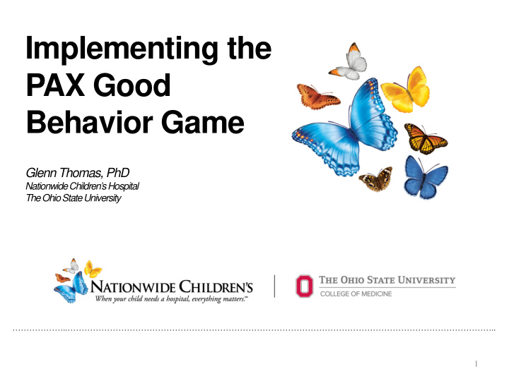 implementing the pax good behavior game