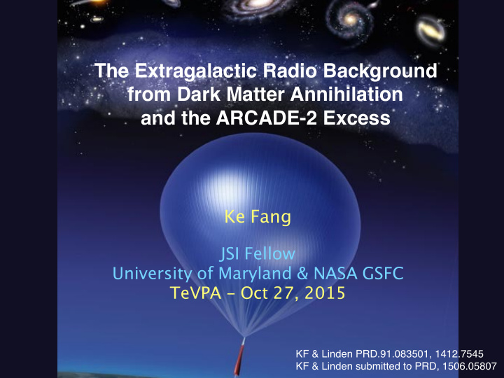 the extragalactic radio background from dark matter