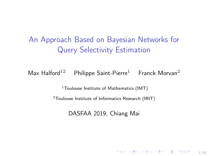 an approach based on bayesian networks for query