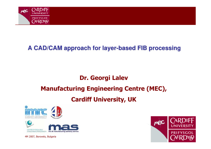 a cad cam approach for layer based fib processing based