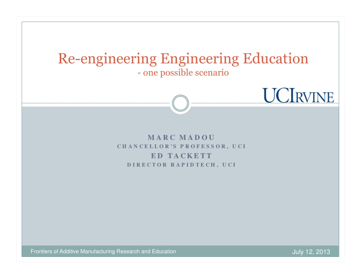 re engineering engineering education