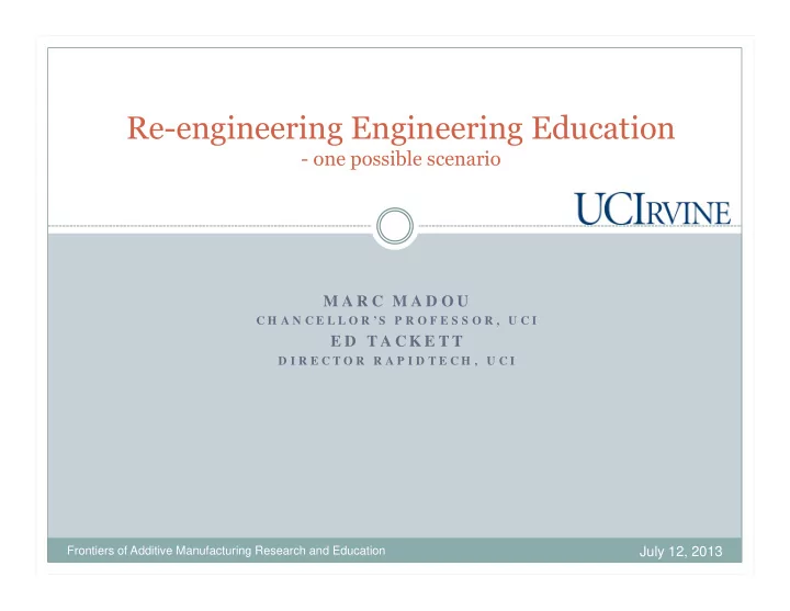 re engineering engineering education