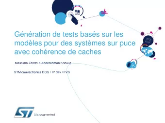Gnration de tests bass sur les  modles pour des systmes sur puce  avec cohrence de
