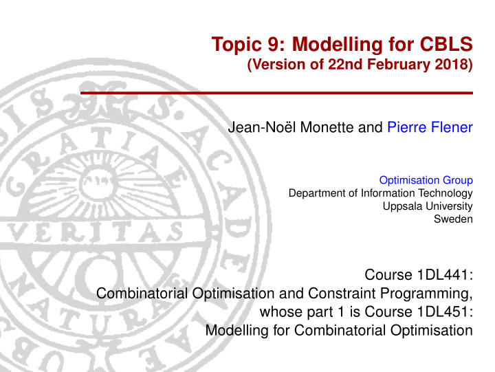 topic 9 modelling for cbls