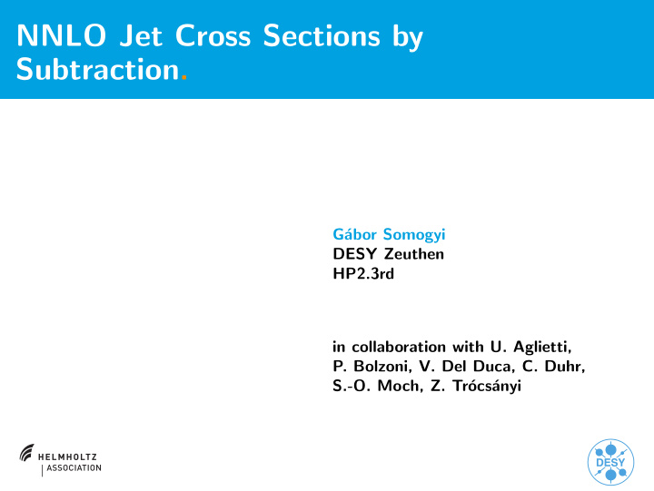 nnlo jet cross sections by subtraction