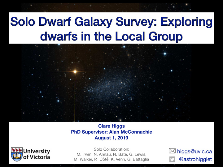 solo dwarf galaxy survey exploring dwarfs in the local