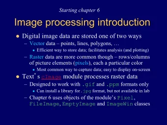 Image processing introduction l Digital image data are stored one of two ways  Vector data