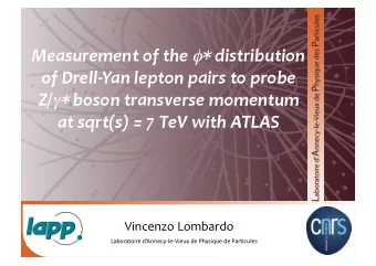 Vincenzo  Lombardo    Laboratoire  dAnnecy-le-Vieux  de  Physique