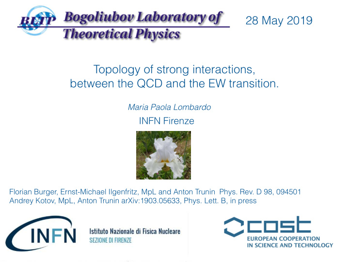 28 may 2019 topology of strong interactions between the