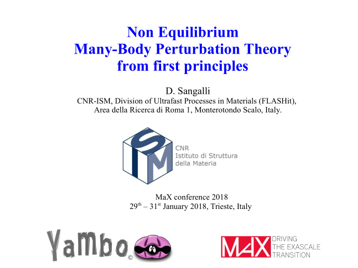 non equilibrium many body perturbation theory from first