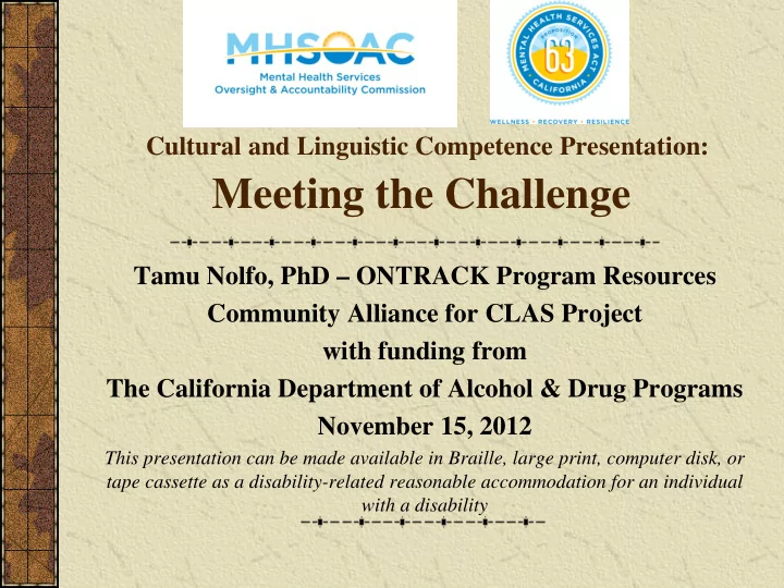 meeting the challenge