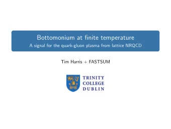 Bottomonium at finite temperature  A signal for the quark-gluon plasma from lattice NRQCD  Tim