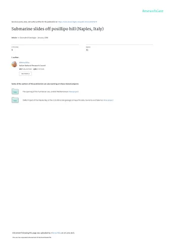 Submarine slides off posillipo hill (Naples, Italy) Article in Giornale di Geologia  January 1998