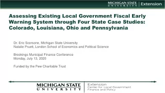 Warning System through Four State Case Studies:  Colorado, Louisiana, Ohio and Pennsylvania  Dr.