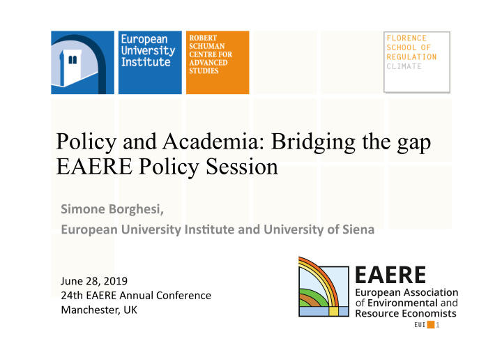 policy and academia bridging the gap eaere policy session