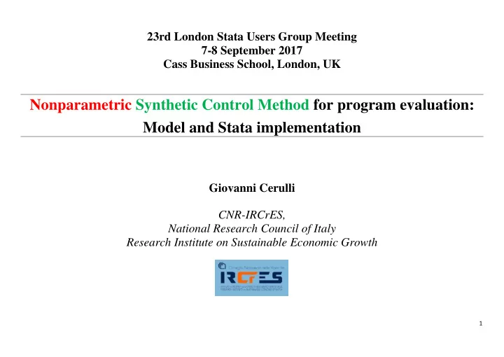 giovanni cerulli cnr ircres national research council of