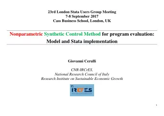 Giovanni Cerulli  CNR-IRCrES,  National Research Council of Italy  Research Institute on