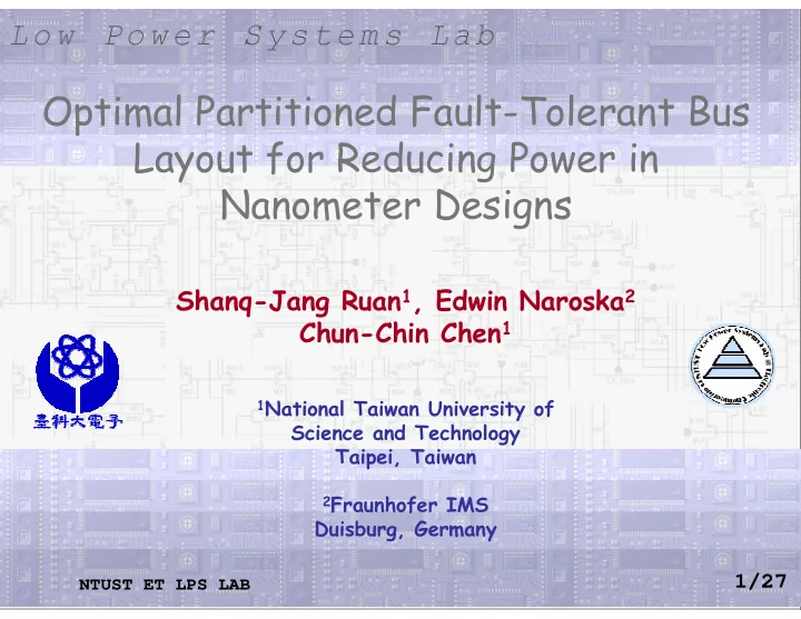 optimal partitioned fault tolerant bus layout for