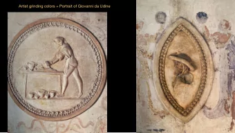 Artist grinding colors + Portrait of Giovanni da Udine  Mock Triumph of Poet  Baraballo  intarsia