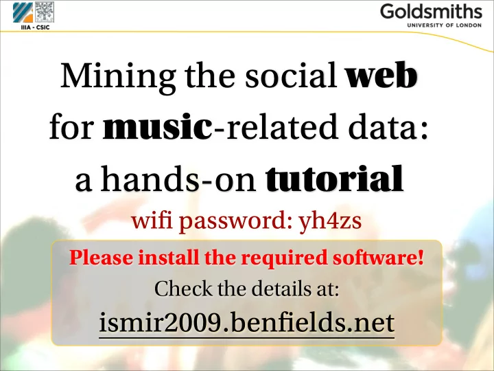 mining the social web for music related data a hands on