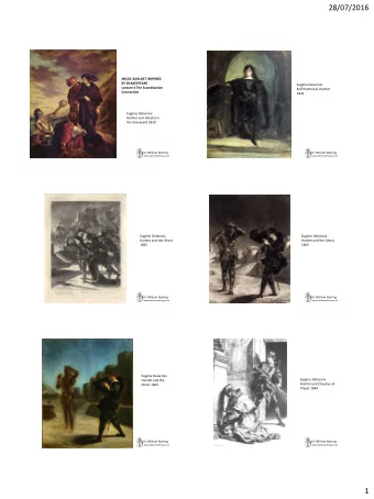 28/07/2016  MUSIC AND ART INSPIRED  BY SHAKESPEARE  Eugne Delacroix  Lecture 4 The Scandinavian