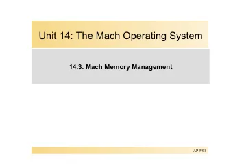 Unit 14: The Mach Operating System  14.3. Mach Memory Management  AP 9/01  Mach Virtual Memory