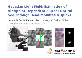 Gaussian Light Field: Estimation of  Viewpoint-Dependent Blur for Optical  See-Through Head-Mounted