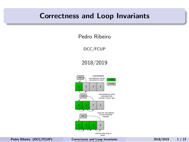 correctness and loop invariants