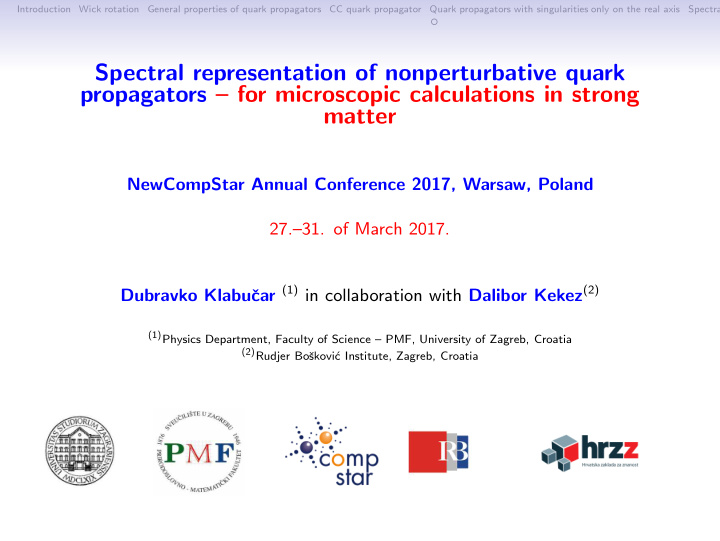 spectral representation of nonperturbative quark