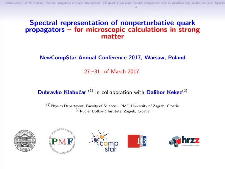 spectral representation of nonperturbative quark