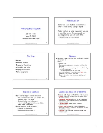 I nt roduct ion   So f ar we have st udied environment s  where t here is only a single-agent