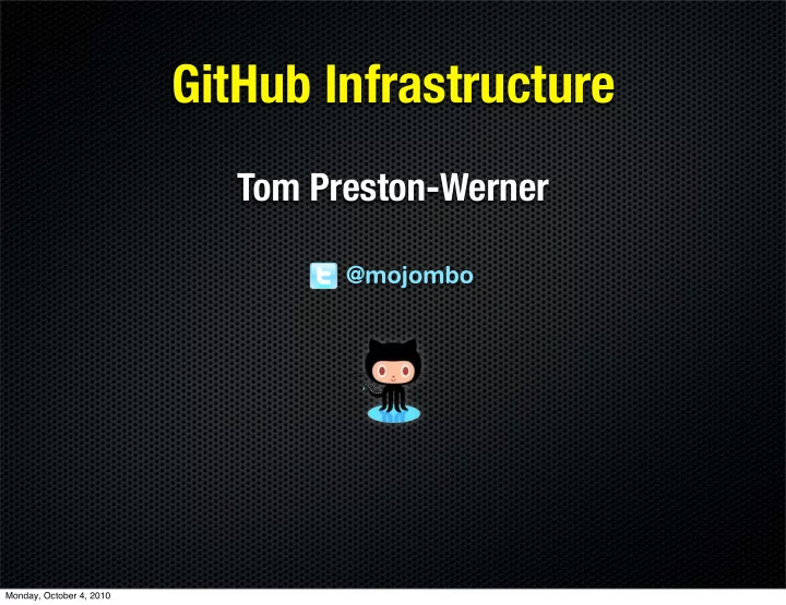 github infrastructure