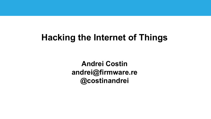 hacking the internet of things