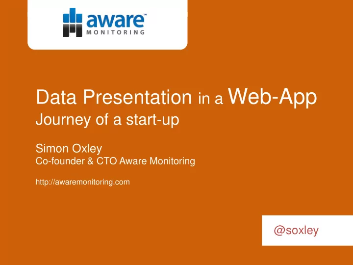 data presentation in a web app