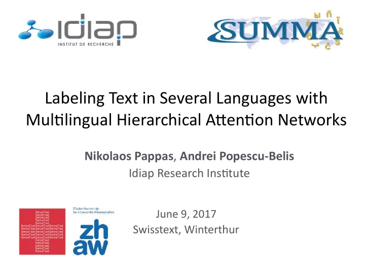 labeling text in several languages with mul lingual