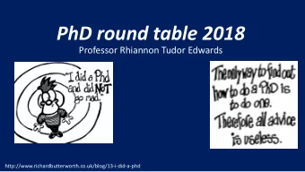 PhD round table 2018  Professor Rhiannon Tudor Edwards