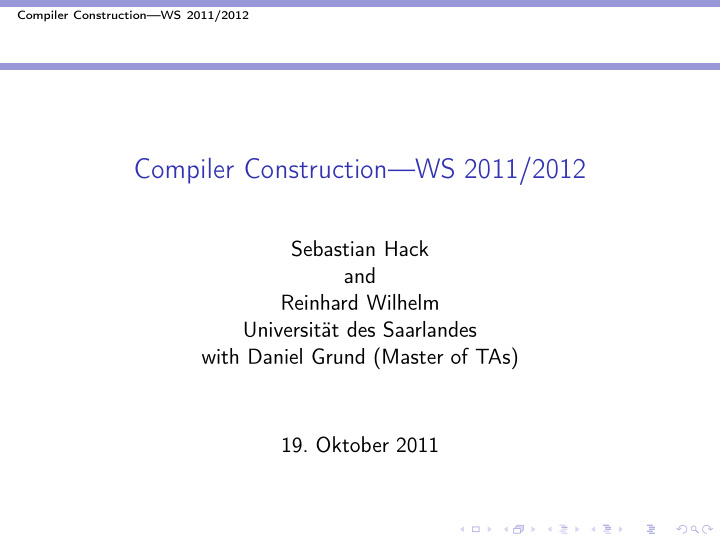 compiler construction ws 2011 2012