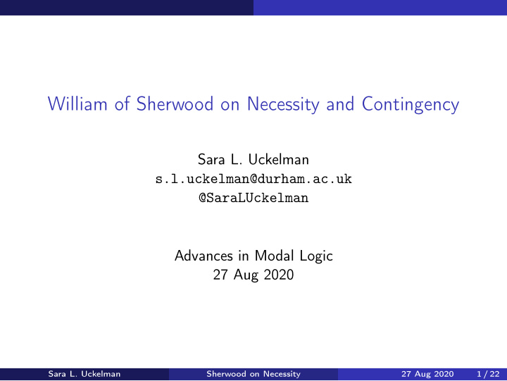 william of sherwood on necessity and contingency