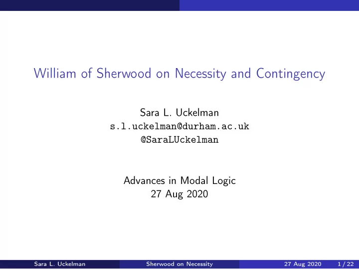 william of sherwood on necessity and contingency