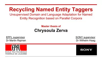 Recycling Named Entity Taggers  Unsupervised Domain and Language Adaptation for Named  Entity