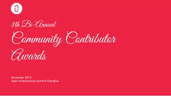 Community Contributor  Awards  November 2019  Open Infrastructure Summit Shanghai  The Does