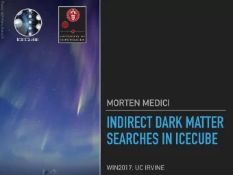 INDIRECT DARK MATTER  SEARCHES IN ICECUBE  WIN2017, UC IRVINE  2  DM SEARCHES IN ICECUBE