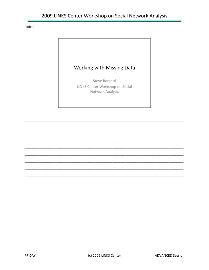 working with missing data