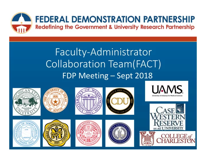 faculty administrator collaboration team fact