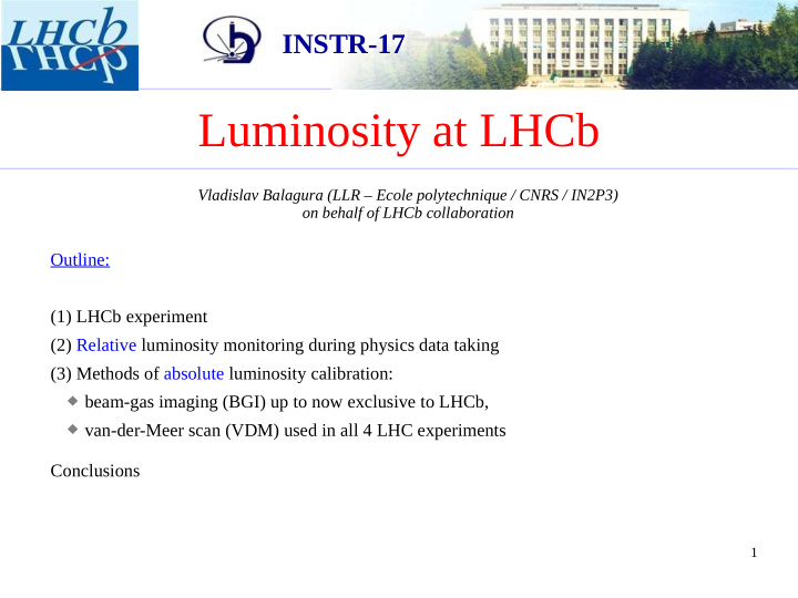 luminosity at lhcb