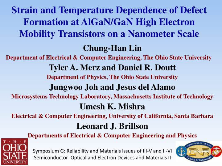 strain and temperature dependence of defect formation at